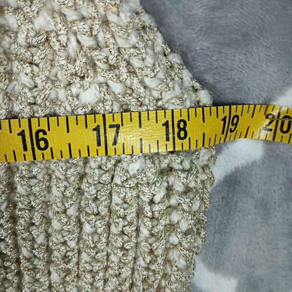 Pilcro Sweater Vest Women Small Cream Gold Metallic Turtleneck Layer - Picture 6 of 8